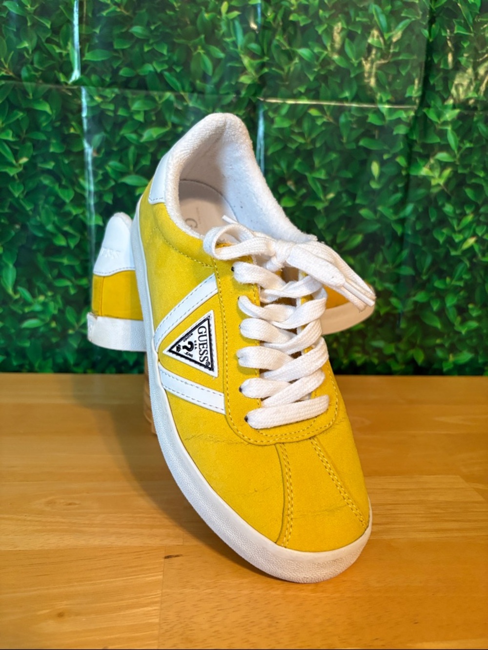Guess Yellow and White Low-Top Sneakers